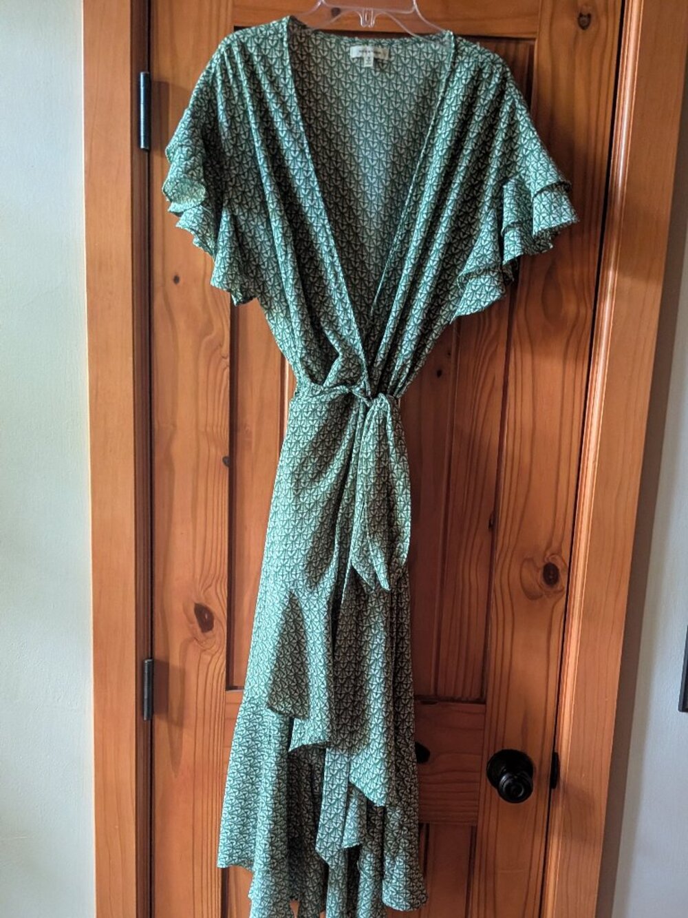 Max Studio Green Wrap Dress-Size M